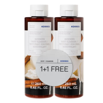Korres Promo 1+1 με Renewing Body Cleanser Vanilla Cinnamon Αφρόλουτρο Βανίλια Κανέλα 2x250ml