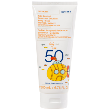 Korres Yoghurt Kids Comfort Sunscreen Emulsion Body & Face SPF50 200ml