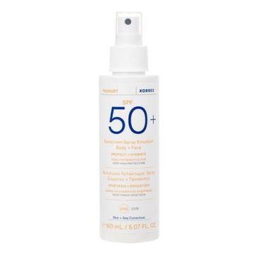 Korres Yoghurt Suncreen Spray Emulsion Αντηλιακό Γαλάκτωμα Spray Σώματος & Προσώπου SPF 50+ 150ml