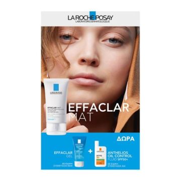 La Roche Posay Effaclar Mat Ενυδατική Σμηγματορρυθμιστική Φροντίδα 40ml + Effaclar Gel 50ml + Anthelios SPF50+ Oil Control Fluid 3ml