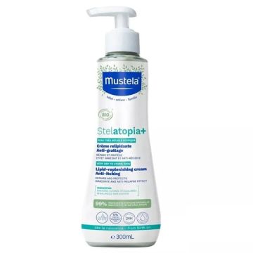 Mustela Stelatopia+ Lipid-Replenishing Cream Κρέμα Αναπλήρωσης Λιπιδίων Κατά του Κνησμού για Πρόσωπο & Σώμα 300ml