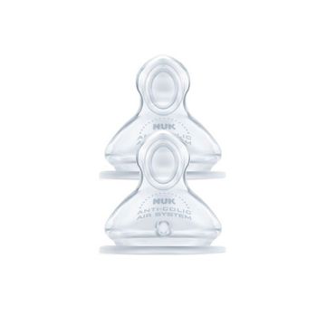Nuk First Choice+ Θηλές Σιλικόνης No Colic 6-18m Medium 2τμχ