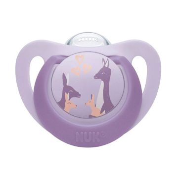 NUK First Choice Πιπίλα με Θηλή Σιλικόνης Μωβ 6-18m 1τμχ