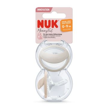 NUK Mommy Feel Πιπίλα σιλικόνης 0-9 μηνών Γκρι/Λευκό 2 τεμάχια