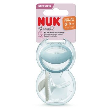 NUK Mommy Feel Πιπίλα σιλικόνης 0-9 μηνών Μπλε/Λευκό 2 τεμάχια