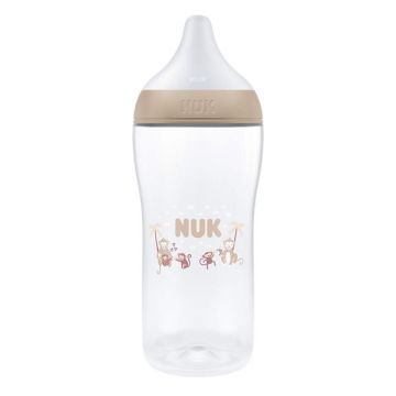 NUK Perfect Match Μπιμπερό Πλαστικό 6m+με θηλή σιλικόνης 360ml Χρώμα Μπεζ 1τμχ