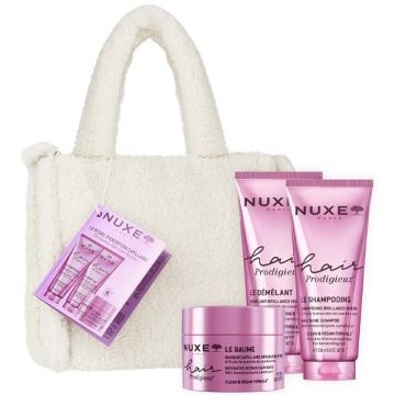 Nuxe Xmas Set Hair Prodigieux με High Shine Σαμπουάν για Θρέψη & Λάμψη 200ml + Conditioner για Λάμψη & Ενυδάτωση 200ml + Μάσκα Επανόρθωσης 200ml + Δώρο Τσάντα, 1 σετ