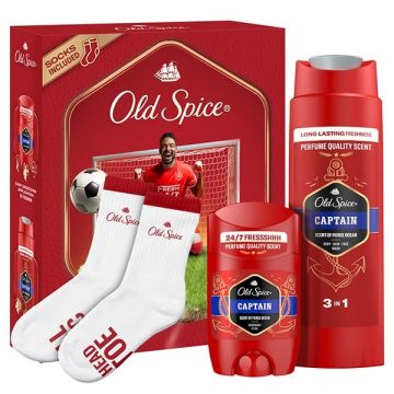 Old Spice Xmas Promo Footballer Captain Αποσμητικό Στίκ 50ml + Αφρόλουτρο & Σαμπουάν 250ml + Δώρο Κάλτσες