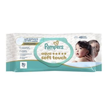 Pampers Aqua Soft Touch Baby Wipes 48 τμχ