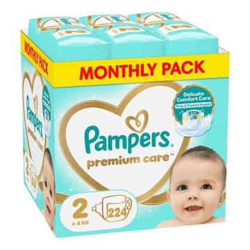 Pampers Premium Care Monthly Pack Μέγεθος No2 (4-8 kg) 224τμχ