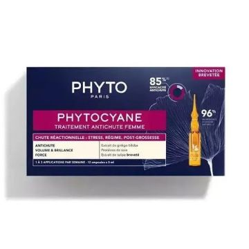 Phyto PhytoCyane Anti-Hair Loss Treatment Reactive Hair Loss Θεραπεία κατά της Τριχόπτωσης για Γυναίκες 12 x 5ml 