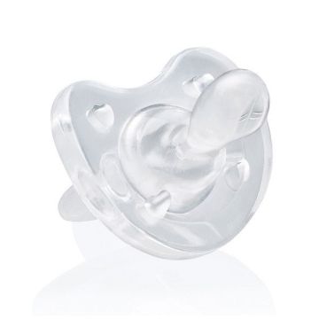 Chicco Physio Soft Ανατομική Πιπίλα Σιλικόνη Διάφανο Λευκό Χρώμα 0-6m, 1τεμ