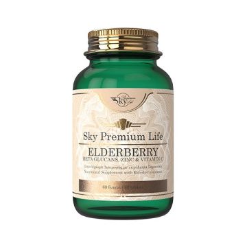 Sky Premium Life Elderberry B Glucans Vitamin C και Zinc Συμπλήρωμα Διατροφής για το Ανοσοποιητικό 60tabs