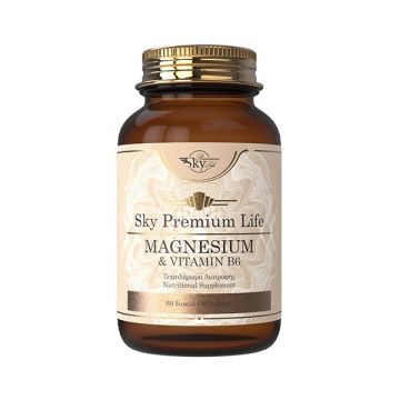 Sky Premium Life Magnesium & B6 Συμπλήρωμα Διατροφής για την Καλή Λειτουργία του Νευρικού & Μυϊκού Συστήματος, 60tabs