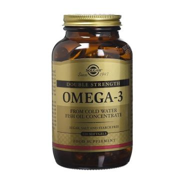 Solgar Omega 3 Double Strength Συμπλήρωμα Διατροφής για την Υγεία του Εγκεφάλου & του Καρδιαγγειακού Συστήματος 120softgels