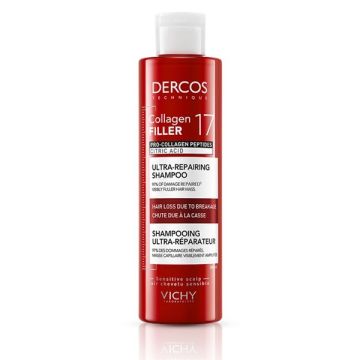 Vichy Dercos Collagen Filler 17 Ultra-Repairing Shampoo Επανορθωτικό Σαμπουάν Μαλλιών κατά του Σπασίματος 200ml