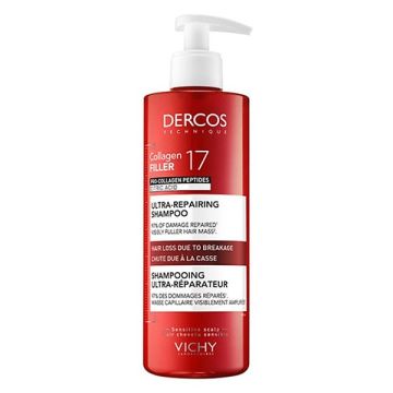 Vichy Dercos Collagen Filler 17 Ultra-Repairing Shampoo Επανορθωτικό Σαμπουάν Μαλλιών κατά του Σπασίματος 400ml