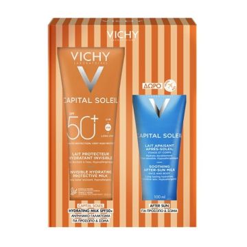Vichy Promo Capital Soleil Invisible Hydrating Protective Milk Spf50+ 300ml + Δώρο After Sun 100ml