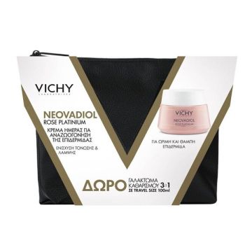Vichy Promo Σετ 4 με Neovadiol Rose Platinium Κρέμα Φροντίδας της Επιδερμίδας 50ml + ΔΩΡΟ Purete Thermal Γαλάκτωμα Καθαρισμού 3σε1 100ml + Δερμάτινο Νεσεσέρ