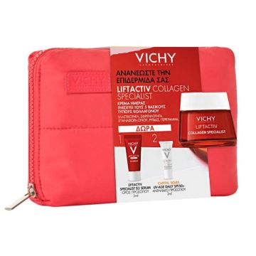 Vichy Set Liftactiv Collagen Specialist Κρέμα Ημέρας 50ml + Δώρο Specialist B3 Serum 5ml + Capital Soleil UV Age Daily Spf 50+ 3ml + Νεσεσέρ 